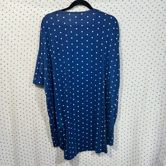 LulaRoe Blue & White Polka Dot Tunic Blouse - Picture 3 of 5